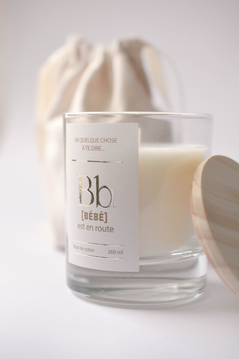 Bougie pochon "Bébé en route"