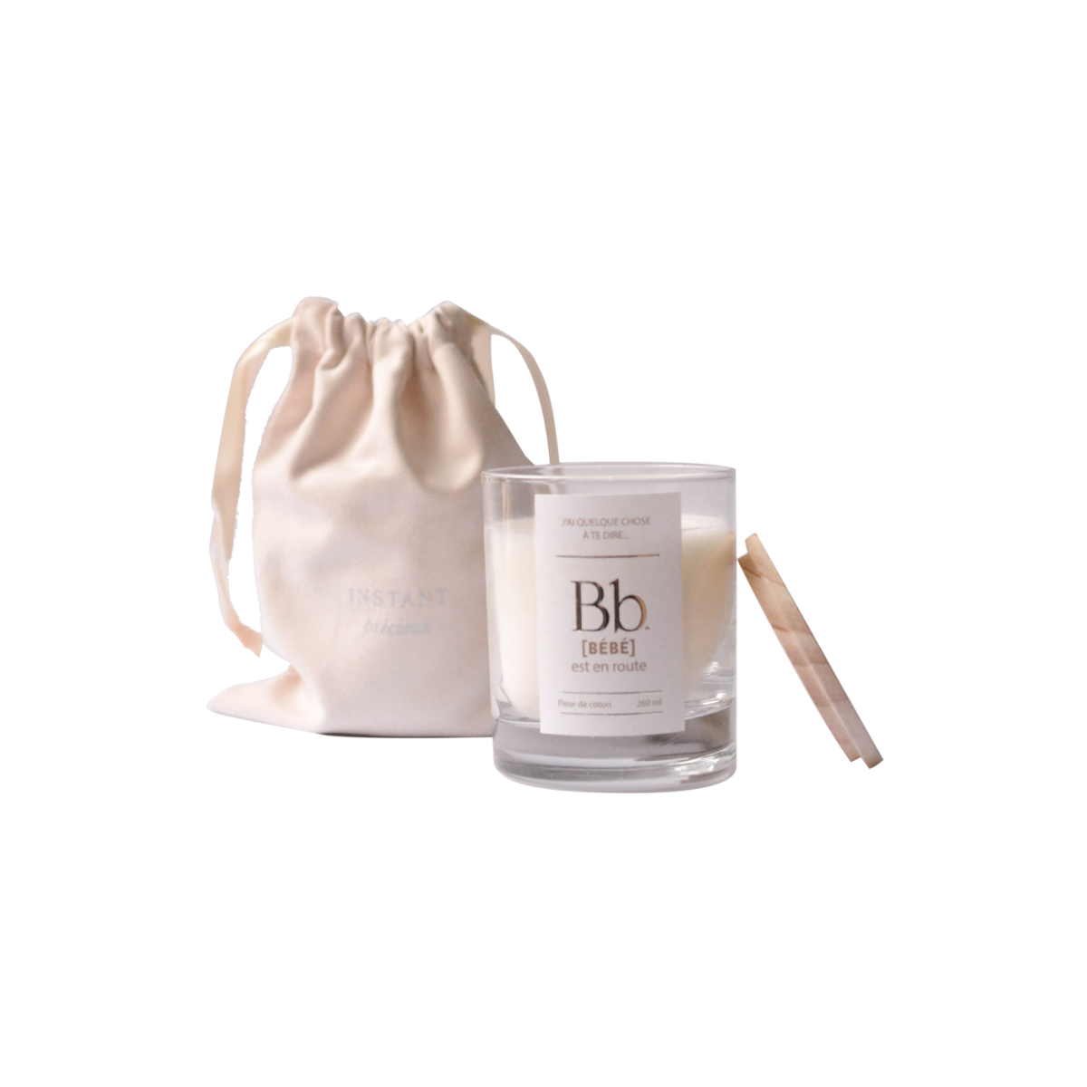 Bougie pochon "Bébé en route"